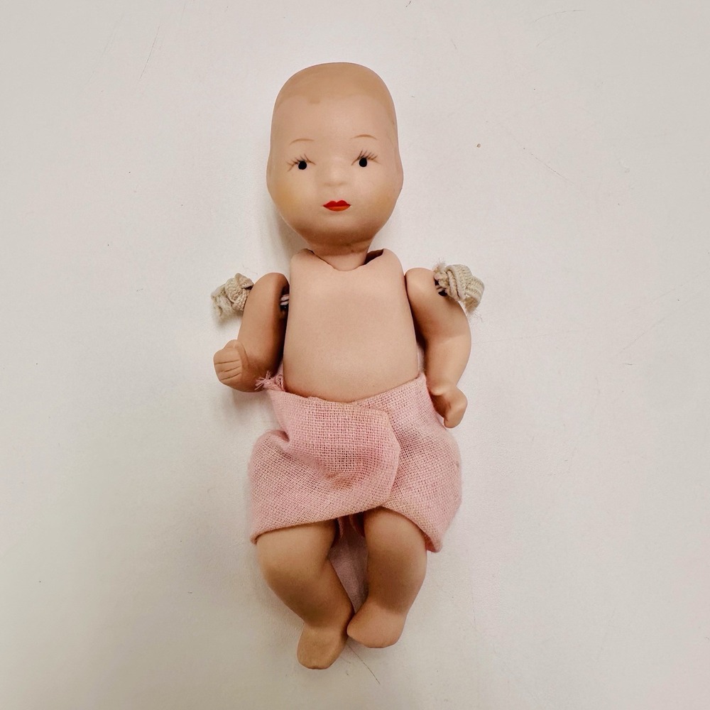 Vintage Small Porcelain Bye-Lo Baby Doll 5" Unmarked